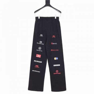 款号Y723 Balenciaga 23新款前后满赛车Logo印花卫裤 Logo定制进口硅油刷印 水洗不开裂 不易脱落 400克原版纯棉定制面料 与原版无任何色