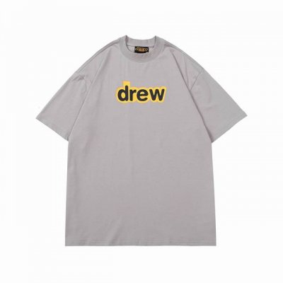 drew 笑脸短袖T 字母款 #802 定织定染32支230克双纱棉面料 进口胶浆印花，领口纯棉螺纹定制，不易变形，可区别市场版本，开模定制新款吊牌 水洗标 原
