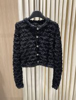 新品#Chan*25早春镂空粗针钩花编织开衫 定色定染，欧代订单 Size：S-M-L Code：2503
