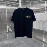 LV 2025春夏新款 个性手绘甩浆+刻字模 上身超舒服 男女同款宽松版 S M L Xl Xxl 五个码 黑色 白色