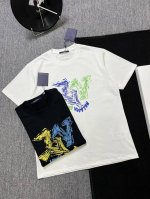 Lv 25S夏款 颜色 黑色 白色 尺码 S M L Xl 前印花 后光版 300G精梳紧密棉 高品质 男女同款