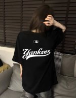 Mlb Yankees-Ny圆领短袖半袖T恤 面料采用260克纯棉双纱食毛面料 双线二本针压线 久洗不变形 原版定制三标 高端进口印花 随意水洗 情侣可穿 男女