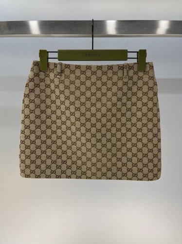 独家首发原单品质 Gucc*I 24 新款老花双G提花字母复古短裙！小A字版型上身显腿长又时髦！四季皆宜 好搭配！Sml