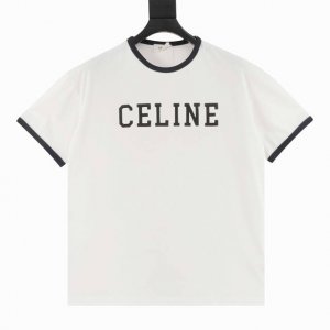 celine 塞琳 贴布绣花字母圆领短袖T恤 三标齐全 采用高端索罗娜布料 前幅采用贴布绣花工艺 手感非常舒服 Os落肩版型 时尚又个性 超级百搭的一款 螺纹领