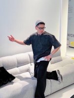 Balenciaga巴黎世家Blcg 24Fw 穿刺环扣圆领短袖 定制做旧新面料，具有良好的耐磨性和抗起球性，料子柔软.有弹性，上身质感十足，全棉碳灰短袖和50