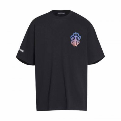 高版本Chrome Hearts 克罗心 渐变宝剑马蹄印花短袖 面料使用 克全棉双纱面料 区别于市场低克重普通货 纹路清晰可见 质感柔软细腻光滑 垂感十足 有一