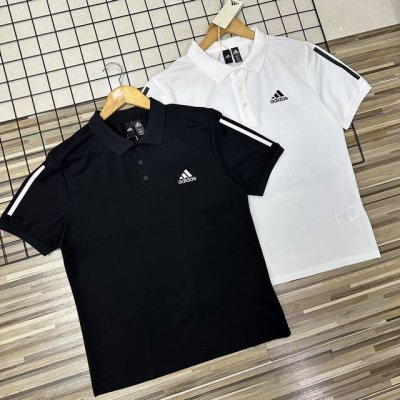 上新 牛奶般丝滑 天丝牛奶丝透气轻薄男士polo衫 夏季阿迪达斯Adidas基础款立体硅胶Logo三条杠情侣款男女同款商务时尚休闲男士polo衫青年男士女士po