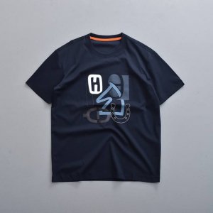 爱马仕同款自主品牌拼皮绣长绒棉丝光双面短袖T恤 码数：M-3Xl 型号：252010