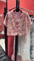 高端定制 重工刺绣立体花朵 里布真丝醋酸面料 颜色超美 码数36 38 40