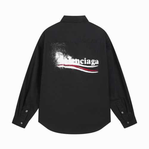 C08#Balenciaga 巴黎世家模糊容解可乐直喷 印花单排扣休闲长袖衬衫 常规版型简略纯粹不失大气 选用高品质面料 确保穿着舒适度和耐用性 面料质感柔软