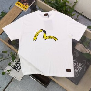 款号 F675 2025新款Evisu福神丝带海鸥家花图案Logo字母印花休闲情侣短袖T恤 经典永远不会过时 人手必备款 230G纯棉精梳棉不起球不起毛 上手质