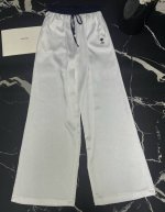 休闲裤拿货 d家25春夏新款Cd小蜜蜂刺绣松紧腰醋酸阔腿休闲裤 颜色:3色 码数:Smlxl