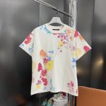 上新 纯原臻品 顶级原版复刻 Lv 路易威登2025Ss水彩全身喷绘圆领短袖Tt恤 原版面料高版本高品质网红明星同款 精致工艺专柜面料300克双纱全棉，顶级元素