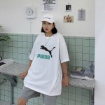 上新！ 春夏新款彪马 Puma 短袖T恤,版型剪裁特别有讲究！上身很洋气显瘦内搭外穿都看 高密针织圆领设计，平整简约！亲肤透爽！T恤面料的柔软性舒适性无可挑剔！
