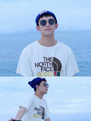 gucci X The North Face 古驰&北面联名T恤 新吊牌 全明星男女上身款短袖 高克重面料 领口链条车工细节 百搭色系 快来与G家相约春夏 与斑