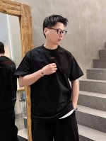 bal 巴黎 25春夏新款 立体叠层硅胶短袖T恤 男女同款 S M L Xl Xxl 五个码 黑色 白色