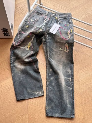 供 顶级版本 Acne Studio Ac 25Ss 1981M 糖果链条 Baggy Fit Jeans牛仔休闲裤 男女同款 尺码：44 46 48 50 5