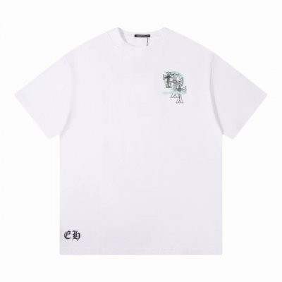 隔天 Ch克罗心马蹄 梵文Logo 280克圆领短袖T恤 简约小标字母Logo印花标识 官方同步 高版本 高品质 时尚个性 百搭潮流 纯原品质 原版面料 吊牌