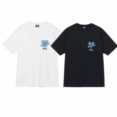 上新款号 S005 stussy 斯图西 Tee 五叶花印花男女短袖T恤 原版打造 细节高控 -面料精选230G纯棉面料 手感柔软舒适 吸汗透气. -百搭款 原
