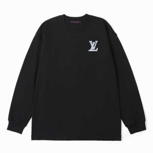 供 Louis Vuitton Lv路易威登编织徽标刺绣棉质长袖T恤 定制主标 辅料 水洗齐全 品牌编织刺绣标 甄选280克32支紧密纺双纱纯棉面料 质感厚实但