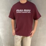 缪缪 Miu Miu 25Ss 大师亲手设计潮牌新品印花圆领短袖T恤 夏季最新砖柜同步 Os落肩版型 300克重全棉 时尚又个性 超级百搭好看的一款 男女都非常