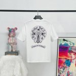 款号 K03 原版原标 chrome Hearts克罗心重叠马蹄梵文字母十字架男女休闲宽松短袖T恤 采用250克双纱纯棉面料 .高克重 1 1版型 官网同步黑白
