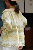 爆款翻单出货 一字肩定位印花上衣 休闲宽松时尚度假风 苎麻定位印花S～Xl