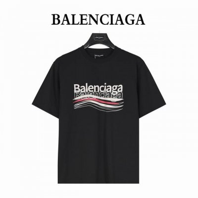 balenciaga 巴黎世家 25Ss 重影多Logo发泡印花短袖T恤 购入原版开模打造，全套定制辅料，所有细节完美还原 定织定染260G纯棉精梳棉面料，洗水