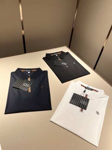 Ermenegildo Zeg*A杰*亚 2025春夏新品男士休闲Polo短袖，外贸公司订单！是杰尼亚经典的专有织物之一！ 胸前压胶Logo图案设计！定制原版弹