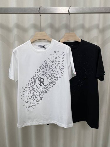 Stefano Ricci 史蒂芬 25春夏新品Sr黑色水晶装饰短袖T恤 后背 袖边经典标志刺绣设计 采用定制80支双股丝光棉面料 黑色 白色 S Xxxl