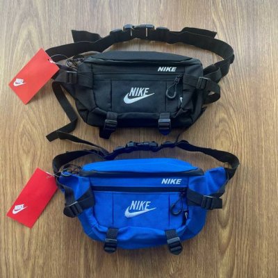 Nike耐克大容量多功能运动休闲腰包单肩包 斜挎包 颜色：黑色 蓝色 尺寸：26X 8Cm 1075