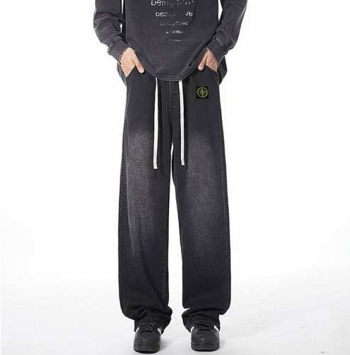 Stone Island 石头岛牛仔裤， 男女同款 海外限量款纯色工装牛仔裤，25Aw石头岛最新款，简约大方日常通勤首选，辨识度更高，宽松廓型 ，男女都可驾驭，
