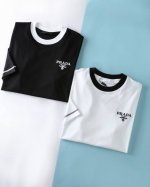 pa*拉 25Ss春夏新款丝光云朵棉圆领短Tee 男女同款经典刺绣字母撞色圆领宽松休闲短袖T恤衫 贸易公司渠道稀出 同步Gw发售 走在人群中总是会被一眼锁定的时