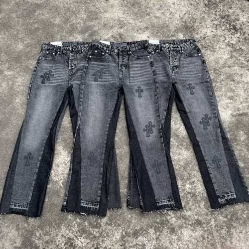 款号 332Chroe Hets Ch克罗心贴皮水洗蓝牛仔裤 定制金属扣 裤腿水洗做旧撕边 天花板级牛仔裤 专柜一条难求 关于藏银这是一个绝顶奢华的时尚品牌也可
