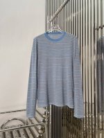 实拍图 最新The R 25New 棉+羊绒纱线18针针织极简条纹打底衫 尺码 Sml