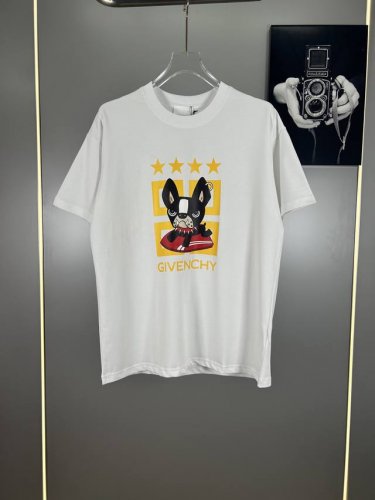 高端原版规格版本 纪梵希 Gvc狗头重工彩色Logo短袖T恤男女时尚同款 2025Ss新款纯棉双纱 定制面料采用威化布织法，超高端针织工艺，版型紧致立体，顺滑，