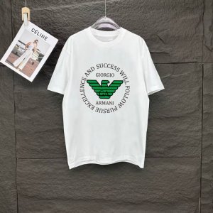 P100 阿玛尼 2025新款情侣款短袖T恤，原版面料，数码直喷印花工艺 ，网红明星同款 ，面料采用260克纯棉面料，手感超级舒服 ，时尚又个性 ，超级百搭好看