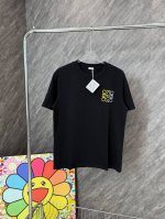 款号 G119 罗意威黄白刺绣小标圆领短袖 loewe官网Zp同步新款T恤 面料采用32支双纱2 克高克重纯棉面料 同缸定织定染原版同色螺纹 进口机器万针立体饱