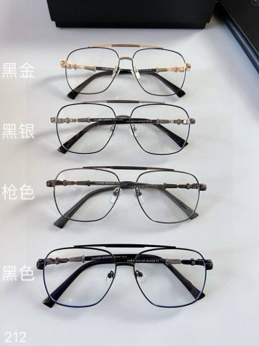 chromeheart克罗心全金属双梁平光镜款号212 大脸百搭近视眼镜架，防蓝光辐射玩手机必备！。原版开发，立体雕花复古细做！Ip电镀工艺细腻光滑有光泽，抗腐