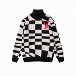 款号M20 1V秋冬新品 顶级品质 区别通货 采用不规则扭曲黑白棋盘格子高领毛衣高密度针织 百搭毛衣 经典时尚 男女同款 一比一还原辅料齐全 M L Xl Xx