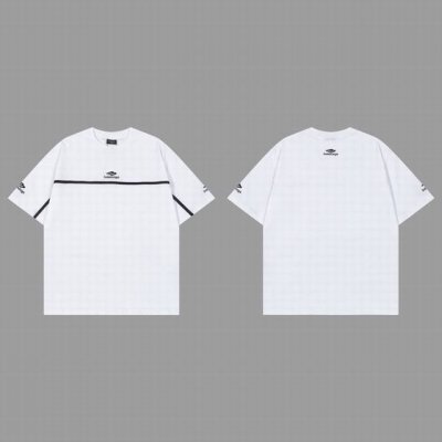 巴黎世家Ballenciaga 经典Logo短袖T恤 织带拼接新款短袖 采用工艺 细节无法挑剔，极具档次感与奢华辨识度！码数Xs S Ml男女同款