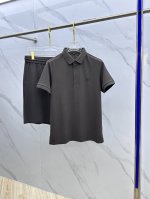 l P2540春夏新款男士翻领Polo衫短袖T恤短裤套装 柜台同步发售 简洁时尚百搭 高端品质 胸前Logo刺绣设计 袖口特定螺纹针织，定制进口双股丝光珠地棉面