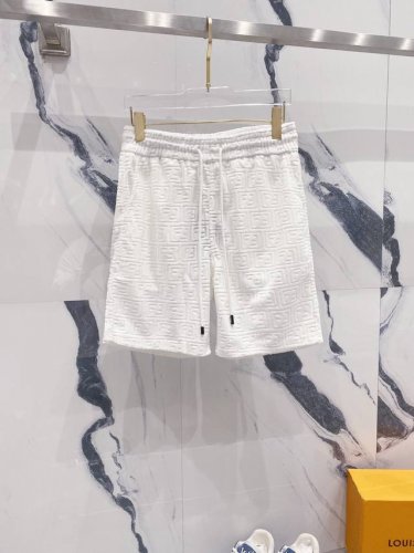 Fendi 芬迪 提花毛巾面料短裤 本色Ff字母Logo标识暗纹提花套装 官方同步 高版本 高品质 时尚个性 百搭潮流 纯原品质 原版面料 吊牌 领标 水洗麦