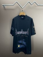 p160 高端品质【巴黎世家Balenciaga】 原版高克重双纱纯棉面料 重工艺印花、做旧，破洞，手感滑爽 L极度舒适体验 十足的高级感，都保持奢华高贵的特有