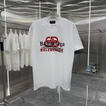 Bal 巴黎世家 2025春夏新款260克短袖T恤 植绒加厚板 男女同款宽松版 S M L Xl Xxl 五个码 颜色 黑色 白色