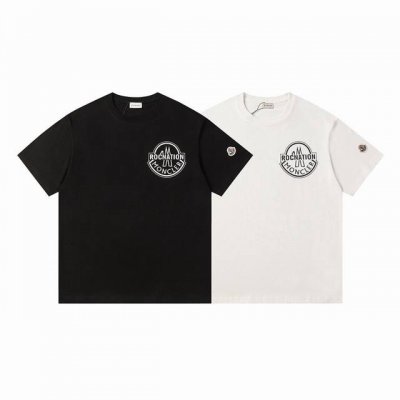 款号：G2152 Moncler 蒙口 官网同款印花图案 双纱纯棉短袖 - 260G双纱纯棉顶级面料 手感柔软 百分百纯棉独家出货 定染硫化黑无尘处理面料 -面