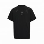 chrome Hearts 克罗心 领口皮标十字架短袖 采用直喷进口机器印花 五金辅料均开磨定制 正确配置 黑色2025克罗心正品包装 280克定制定染双纱棉