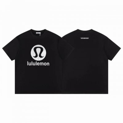 款F02 Lulu Lululemon Lulu 2025Ss新款超大热高科技夜光印花纯棉T恤 大Logo字母Os廓形宽松版型重磅纯棉短袖 简单百搭 无论内搭外