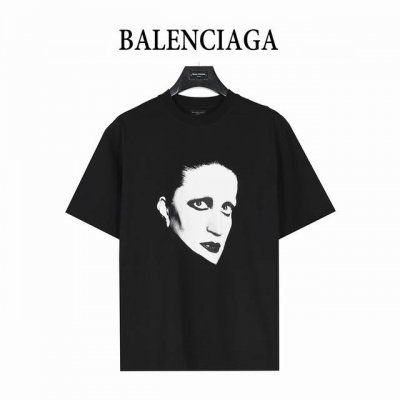 Balenciaga 巴黎世家 25Ss Mina音乐系列 肖像及后被专辑印花廓形短袖T恤 Balenciaga Music Mina音乐合作系列黑色和白色复古