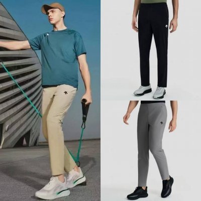descente 迪桑特夏季新款男士商务休闲轻薄 弹力纯色运动速干长裤！ 颜色： 黑色 灰色 卡其 尺码:L-4Xl 这款迪桑特裤非常经典耐看的一个款式，简约大